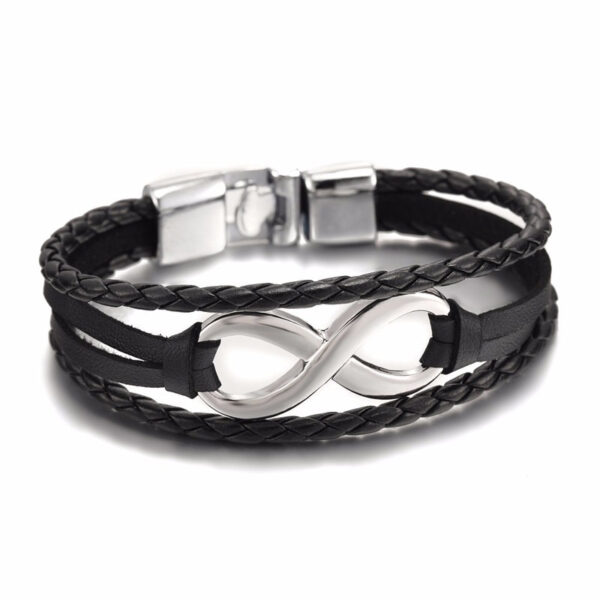 Men's Multilayered Infinity Design Charm Bracelet - Image 3