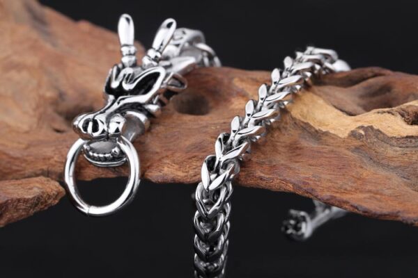 Rock Men's Stainless Steel Bracelet with Dragon - Image 5