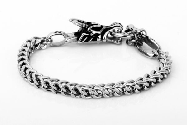 Rock Men's Stainless Steel Bracelet with Dragon - Image 4