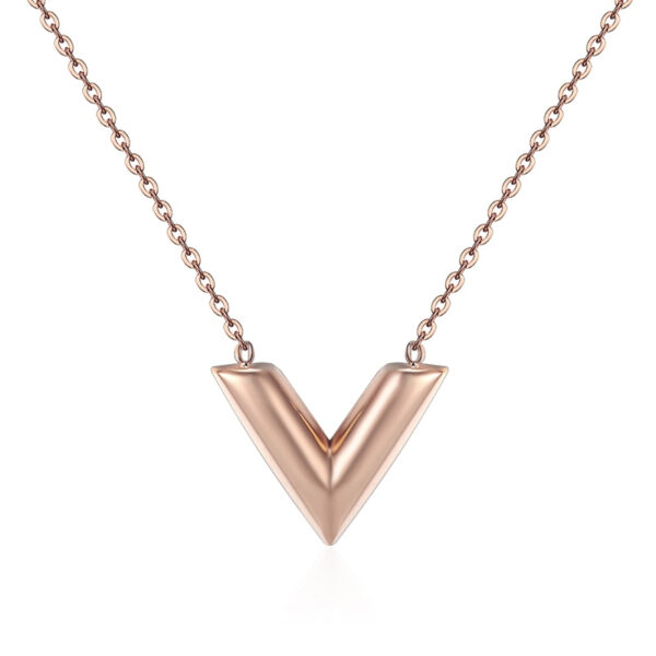 Minimalist Women's Necklace with "V" Shaped Pendant - Image 4