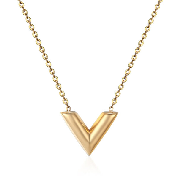 Minimalist Women's Necklace with "V" Shaped Pendant - Image 3