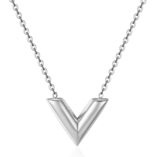 Minimalist Women's Necklace with "V" Shaped Pendant - Image 5