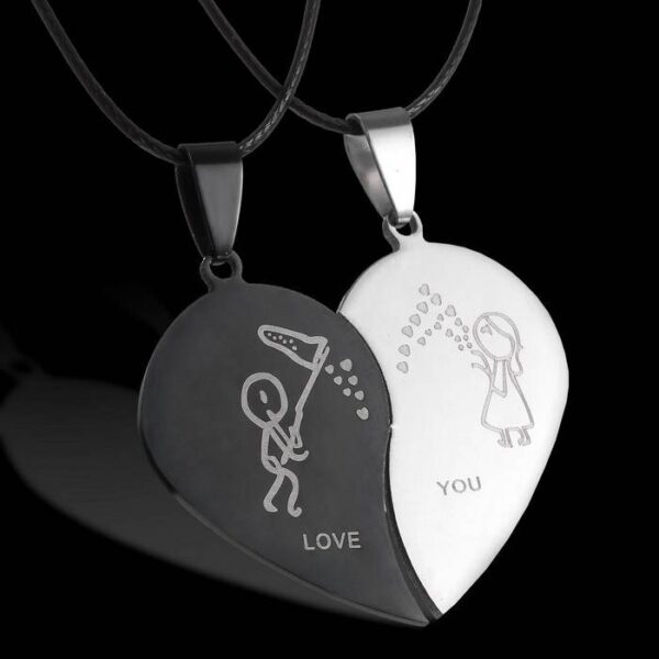 Men's and Women's Broken Heart Necklace - Image 3