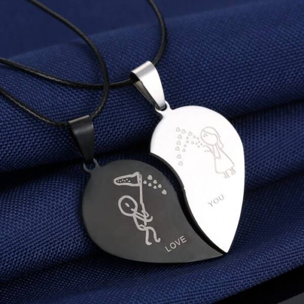 Men's and Women's Broken Heart Necklace - Image 4