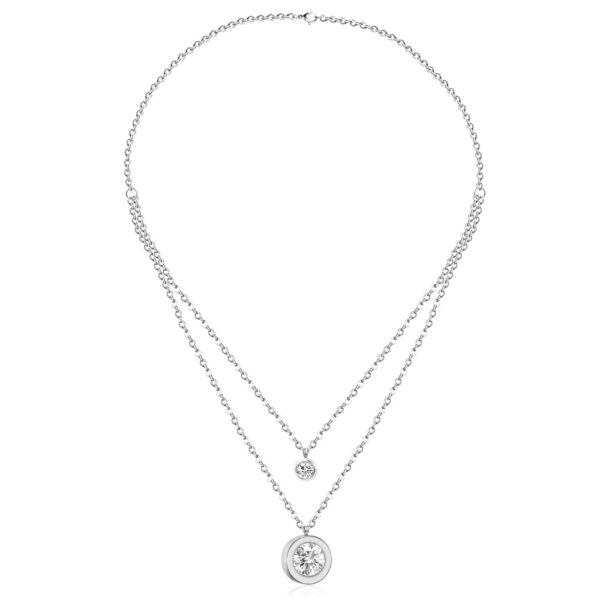 Double Chain Laconic Crystal Necklace - Image 4