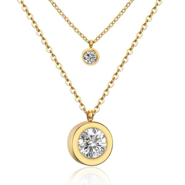 Double Chain Laconic Crystal Necklace - Image 3