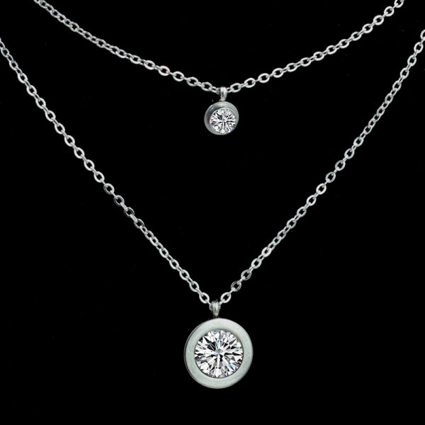 Double Chain Laconic Crystal Necklace - Image 6