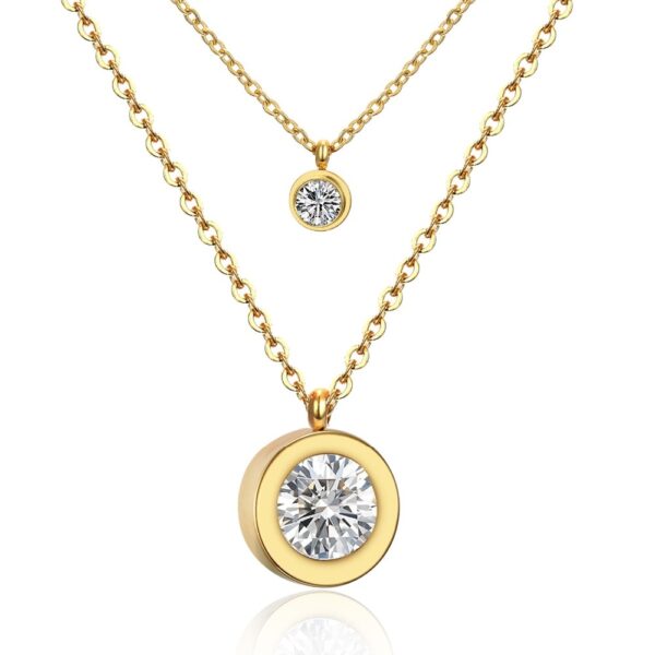 Double Chain Laconic Crystal Necklace