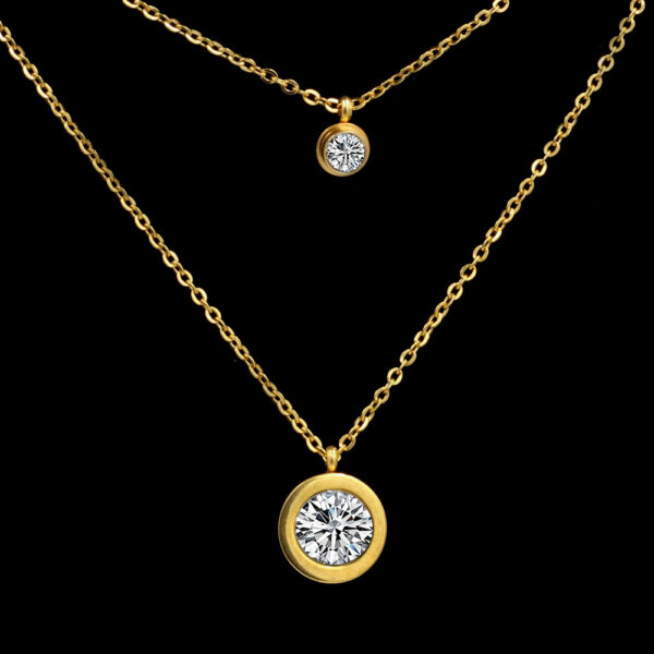 Double Chain Laconic Crystal Necklace - Image 5