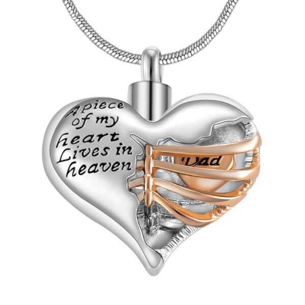 Engraved Heart Shaped Memorial Necklace for Ashes