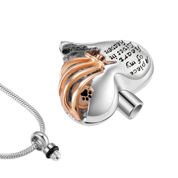 Engraved Heart Shaped Memorial Necklace for Ashes - Image 3