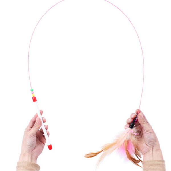 Cat's Colorful Feather Toy - Image 4