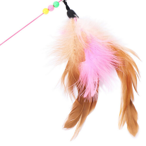 Cat's Colorful Feather Toy - Image 3