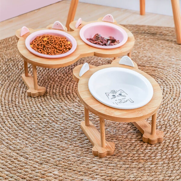 Ceramic Pet Bowl with Tilted Base
