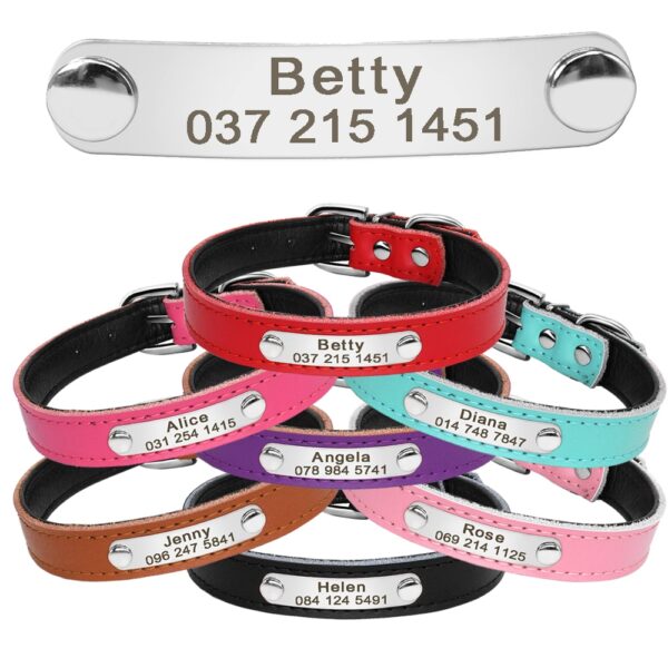 Pet Personalized Leather Collar - Image 4