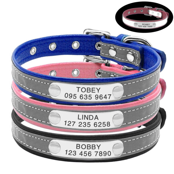 Pet Personalized Leather Collar - Image 3