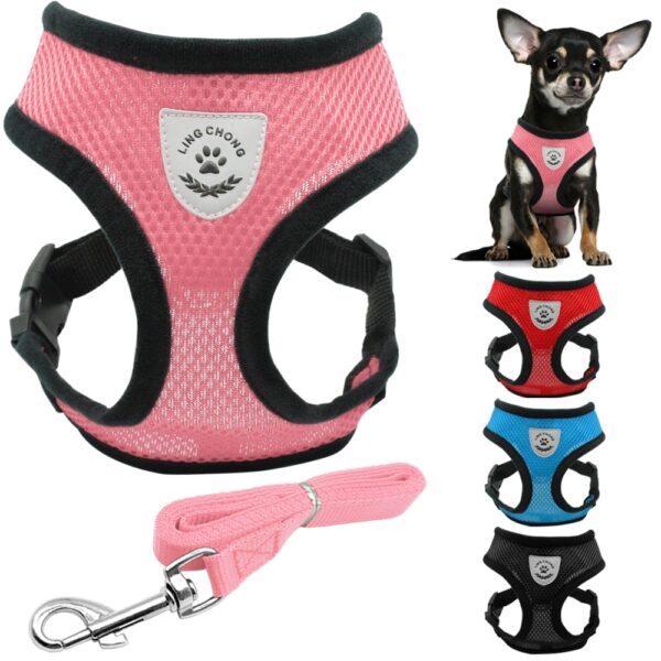 Soft Breathable Nylon Dog Harness and Leash Set