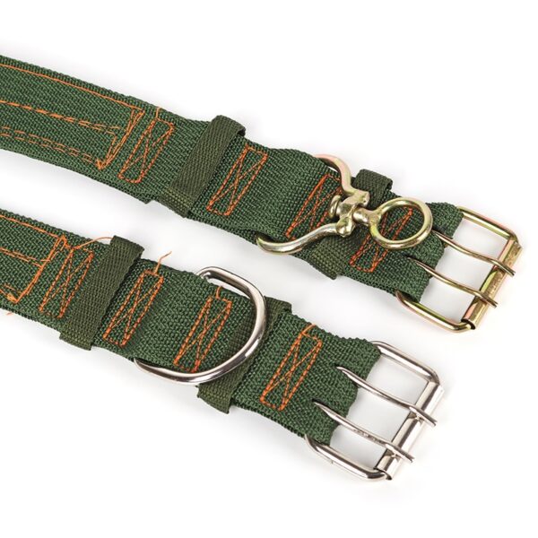 Cute Solid Army Green Canvas Dog's Collar - Image 5