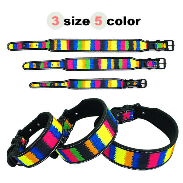 Colorful Reflective Nylon Dog Collar - Image 5