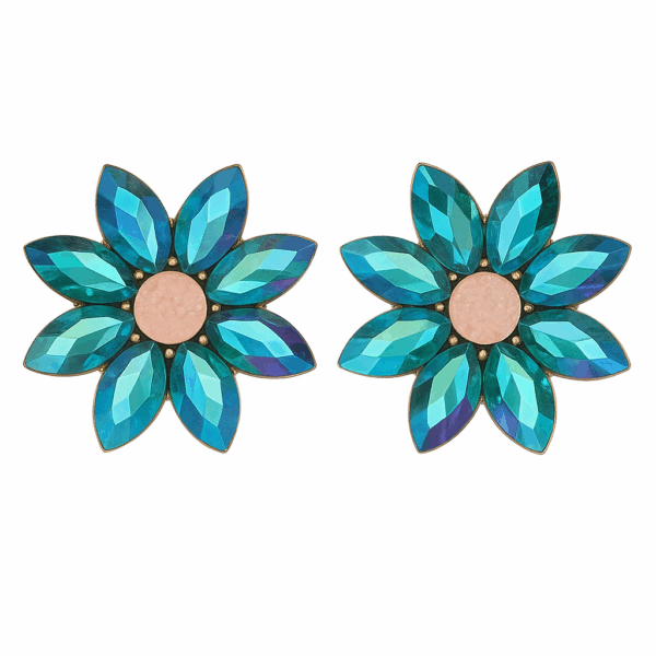 Crystal Flowers Rhinestone Stud Earrings