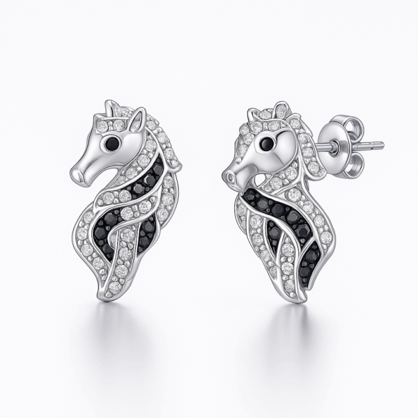 Crystal Horse Stud Earrings