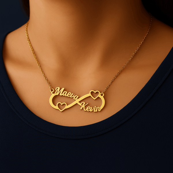 Custom Double Heart Infinity Necklaces - Image 4