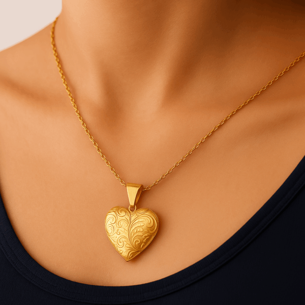 Custom Heart Locket Necklace - Image 3