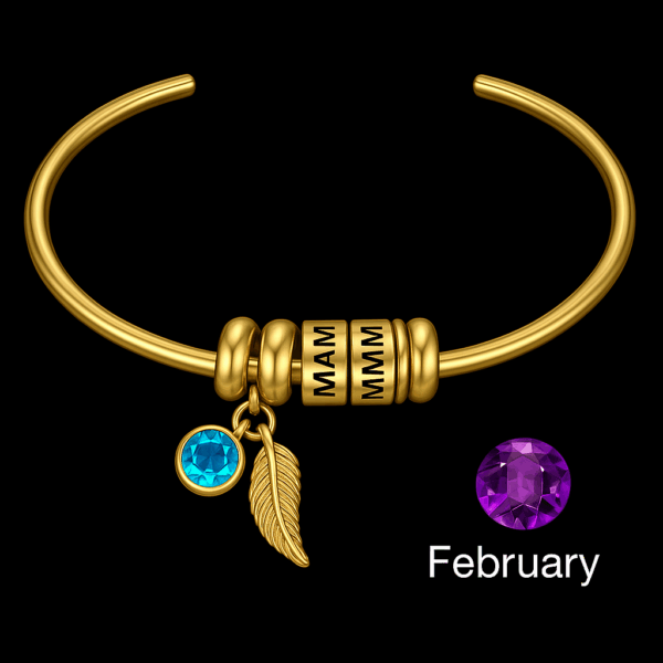 Custom Name Bracelet with Birthstone - Image 9