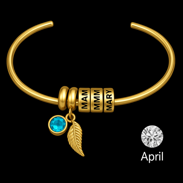 Custom Name Bracelet with Birthstone - Image 12
