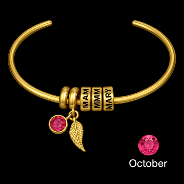 Custom Name Bracelet with Birthstone - Image 4