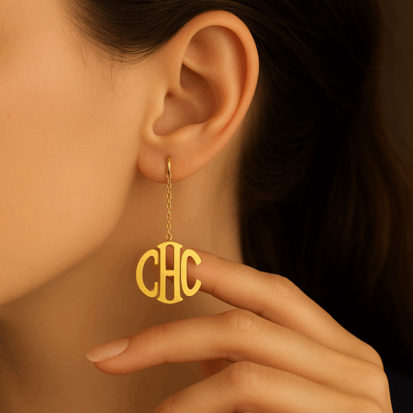 Custom Name Long Chain Earrings - Image 4