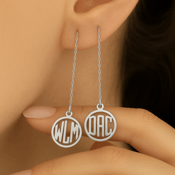 Custom Name Long Chain Earrings - Image 5