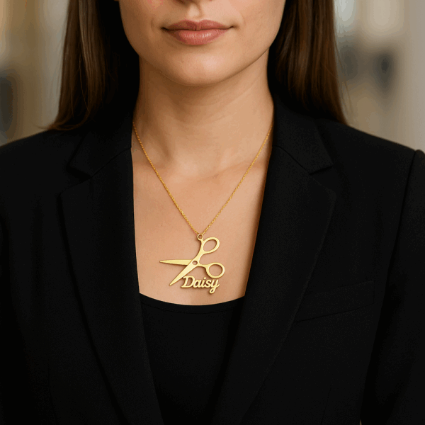 Custom Name Scissors Necklace - Image 5