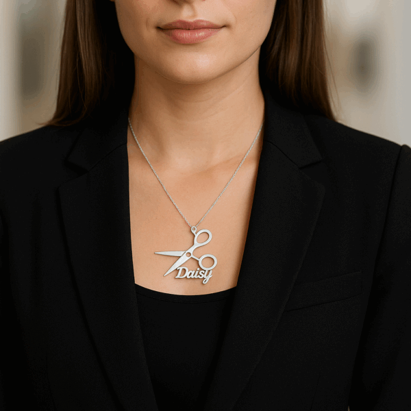 Custom Name Scissors Necklace - Image 7