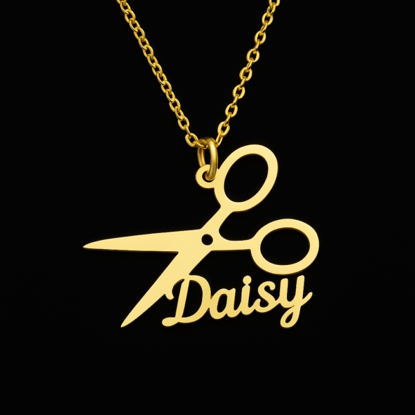 Custom Name Scissors Necklace - Image 4