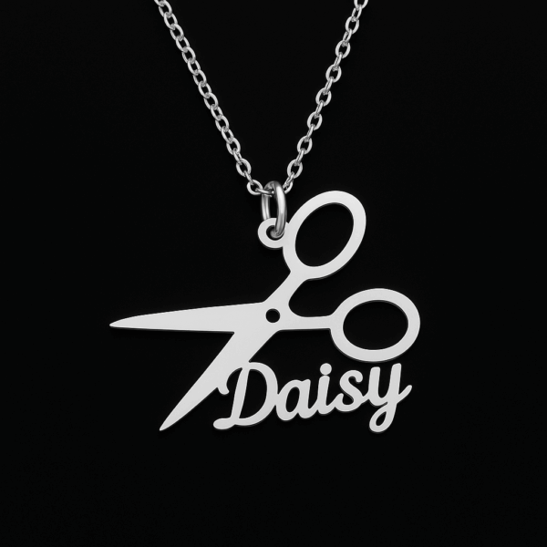 Custom Name Scissors Necklace - Image 8