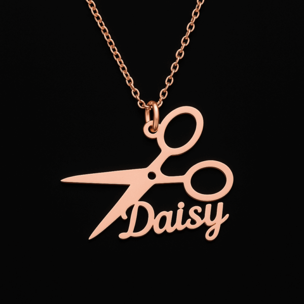 Custom Name Scissors Necklace - Image 6