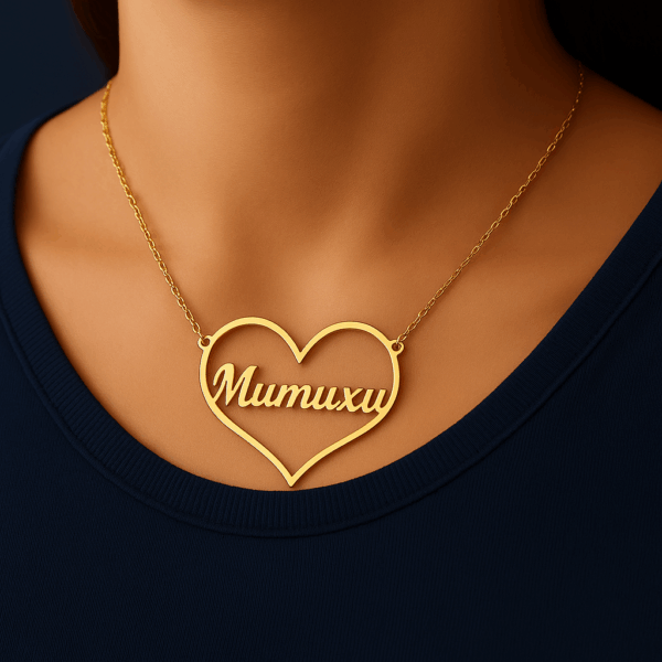 Custom Name and heart Necklace - Image 4