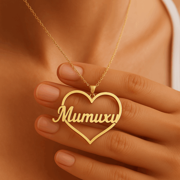 Custom Name and heart Necklace - Image 3