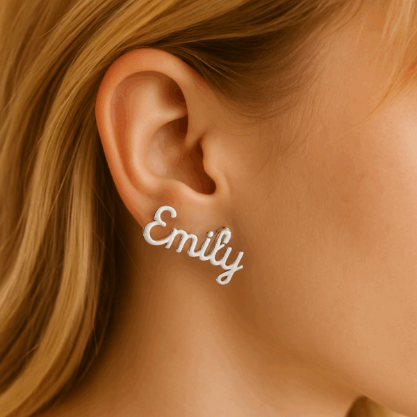 Custom Nameplate Earrings - Image 3