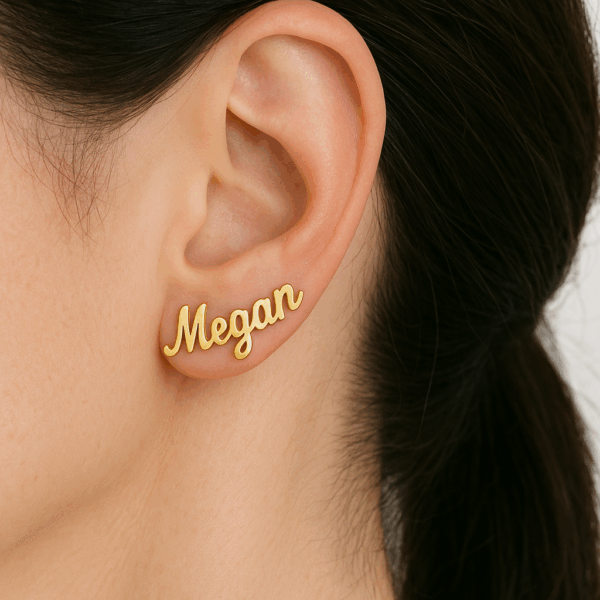 Custom Nameplate Earrings - Image 6