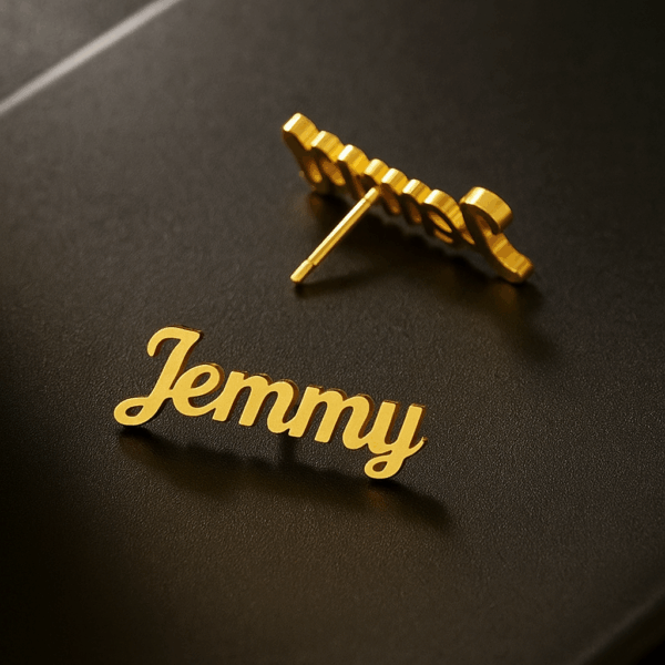 Custom Nameplate Earrings - Image 5