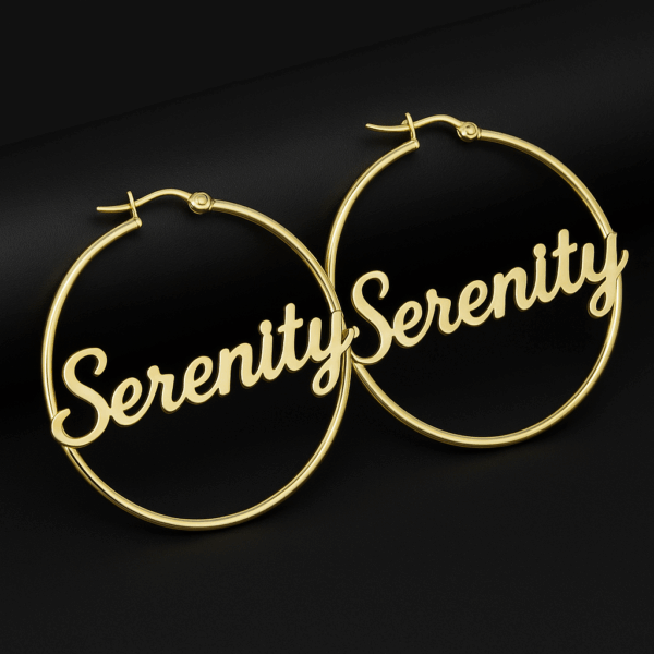 Customize Name Circle Earring