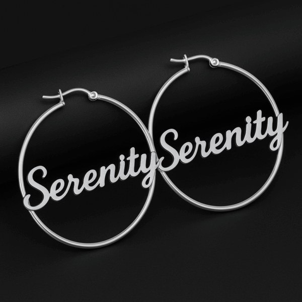 Customize Name Circle Earring - Image 3