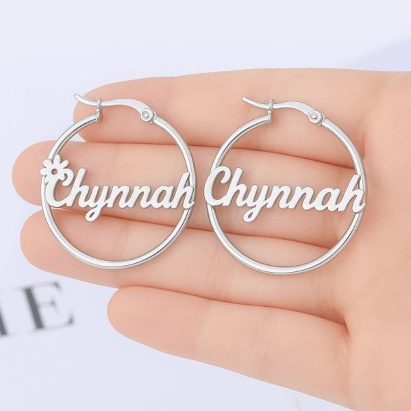 Customize Name Circle Earring - Image 5