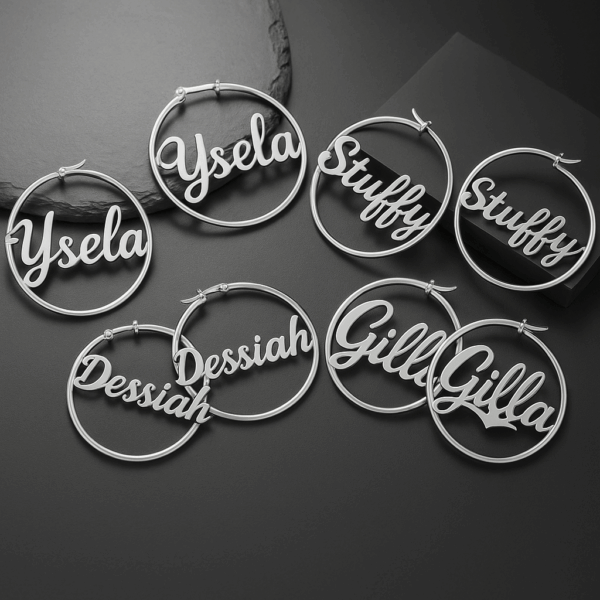 Customize Name Circle Earring - Image 6