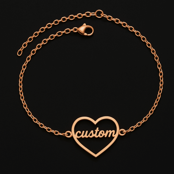 Customized Heart Circle Name Bracelet - Image 4