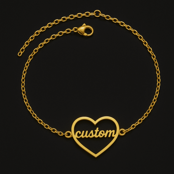 Customized Heart Circle Name Bracelet - Image 5