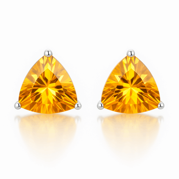 Natural Citrine Triangle Earrings