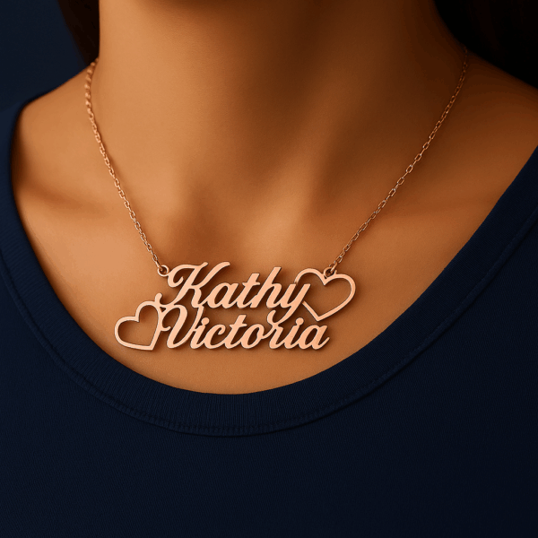 Personalized Couple Custom Name Necklaces - Image 5